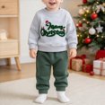 thumbnail image 2 of HCNTES Baby Boy Winter Clothes 6 12 18 24 Months 2T 3T Fall Christmas Outfits Long Sleeves Letter merry Christmas Embroidery Sweatshirt Drawstring Pants Set, 2 of 7