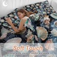 thumbnail image 3 of Summer Watercolor Queen Size Comforter Set, Ocean Seashell Blue Texture Bedding for All Seasons, 4 Pcs Bed Set, 1Quiltcover (90"x92") ,1Sheet(94"x116"), 2Pillowcases (30"x20"), 3 of 9