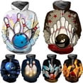 thumbnail image 4 of Sudadera con capucha con estampado 3D de bolos deportivos para hombre, chándal deportivo para gimnasio, sudaderas, sudaderas, sudaderas casuales para hombre, ropa de calle, 4 of 5