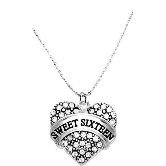 Sweet Sixteen, Genuine Austrian Cut Crystal Heart, On A Adjustable Silvertone Cable Chain Necklace, The Perfect Gift,  Hypoallergenic-Safe-No Nickel, Lead, Or Cadmium In The Metal ©2015