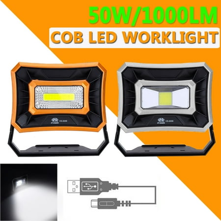 Decorative Spotlights Indoor Waterproof 50W Solar Powered LED COB Work Lantern Tent Light Spotlight Floodlight Emergency Lamp USB Charging/Battery for Outdoor Indoor Garden Camping Reading Lighting ()