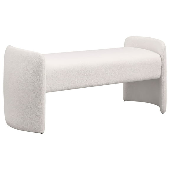 Peoria Velvet Upholstered Accent Bench Ivory