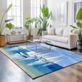 thumbnail image 3 of Area Rugs 5'x7', Nautical Sailboat Carpet Runner Indoor Outdoor Rugs Home Decor Aesthetic, Summer Coastal Boat Painting Art Sky Blue Non Slip Mats Washable Accent Rug for Living Room Bedroom, 3 of 8