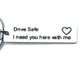 thumbnail image 2 of Letters Engraved Drive Safe Personalized Custom Ring Boyfriend Gift Keyring Stainless Steel Car Key Ring Husband Boyfriend Gift Keychain, 2 of 9