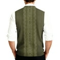 thumbnail image 5 of Men's Sweater Vest Dress Knit V Neck Button Sleeveless Casual Cardigan Sweaters Brown S, 5 of 7