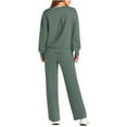 thumbnail image 5 of Women’s 2-Piece Oversized Sweatshirt and Jogger Sweatpants Tracksuit Set - Cozy Fall/Winter Casual Outfit Solid Color Crewneck Sweatshirt & Drawstring and Straight Leg Lounge Pants Set Outfit, 5 of 7