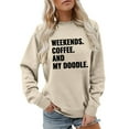 thumbnail image 2 of Weekends Coffee And My Doodle Sweatshirts for Women 2025 Long Sleeve Crewneck Funny Graphic Sweatshirt Pullover Tops, 2 of 5
