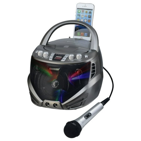 Karaoke USA GQ263 Portable Bluetooth Karaoke Machine with CDG Player & Flashing LED (Best Karaoke Player For Pc)