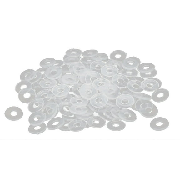 M3 PE Plastic Flat Insulating Washers Gaskets Spacers Clear 100PCS