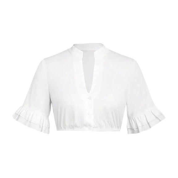 Sexlip Women's Flared Sleeve Cropped Crop Top Unique Design Lightweight Material Daily Casual Wear White L