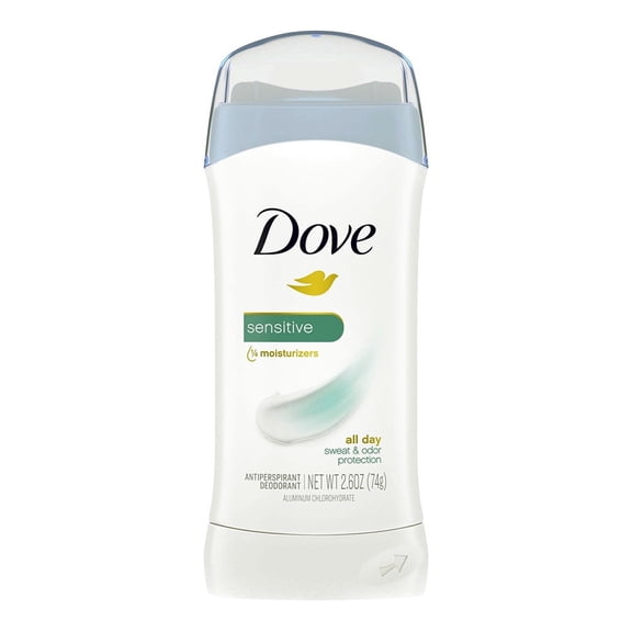 Dove Invisible Solid Deodorant, Sensitive, 2.6 oz (2 pack) (Bundle)