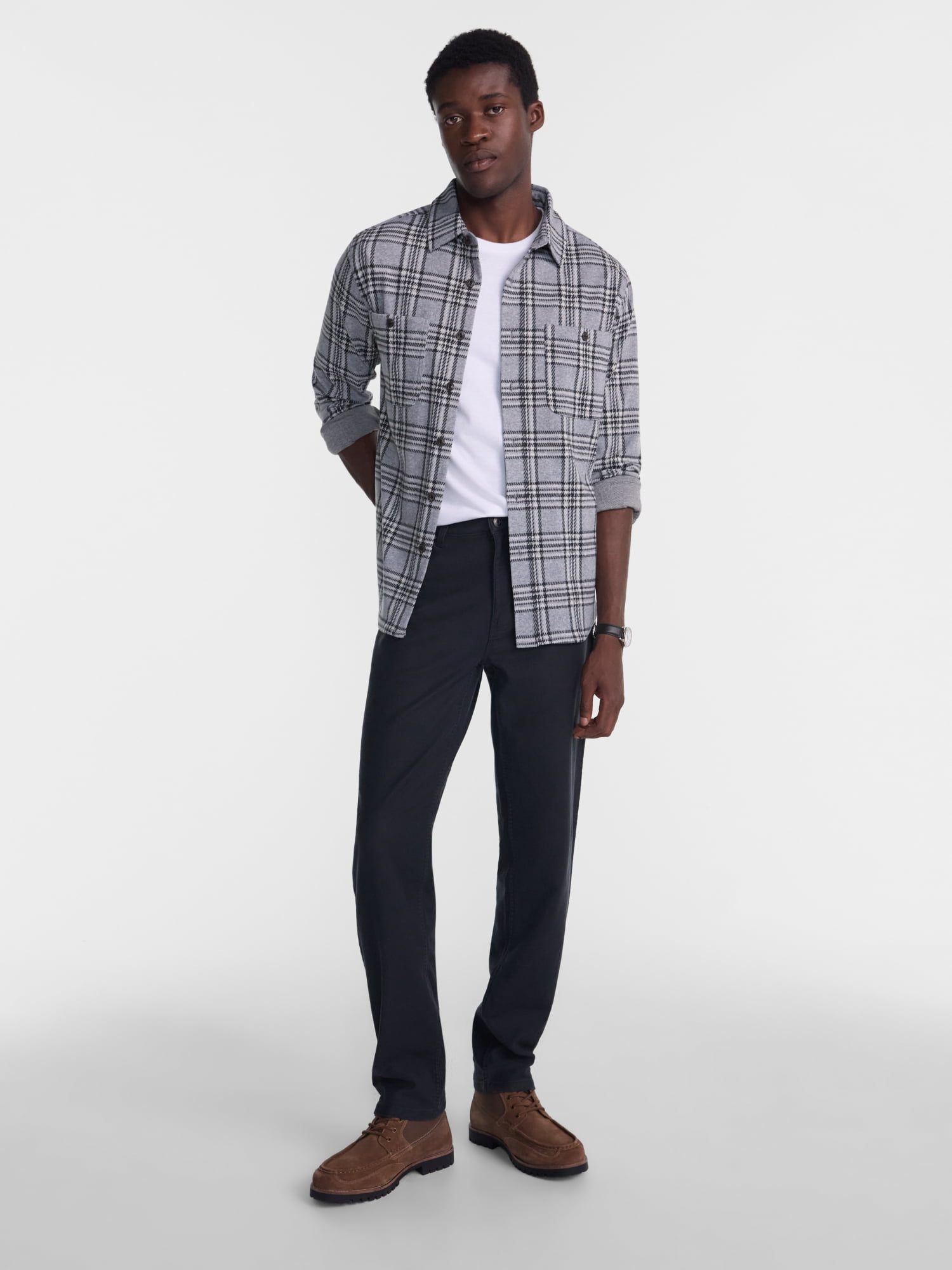 George Men's Knit Overshirt with Long Sleeves, Sizes XS-4XLT