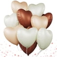 thumbnail image 1 of Globo Lukedons en forma de corazón marrón, albaricoque y crema, 18 cm, 12 unidades, 1 of 7