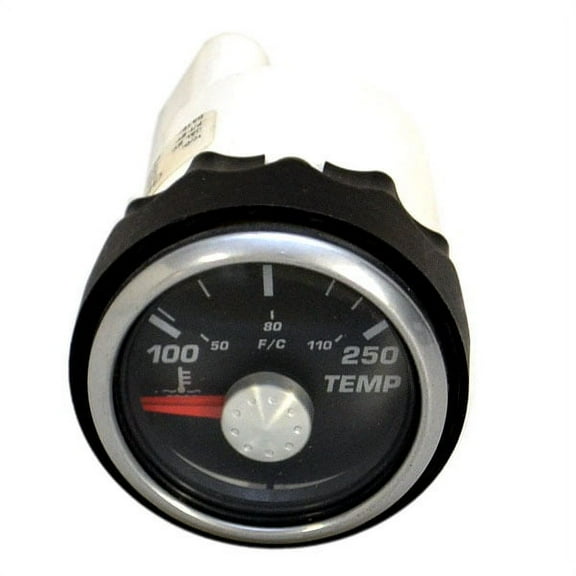 Faria Boat Temperature Gauge GBC017A | Lund Marine Silver Black 2 Inch