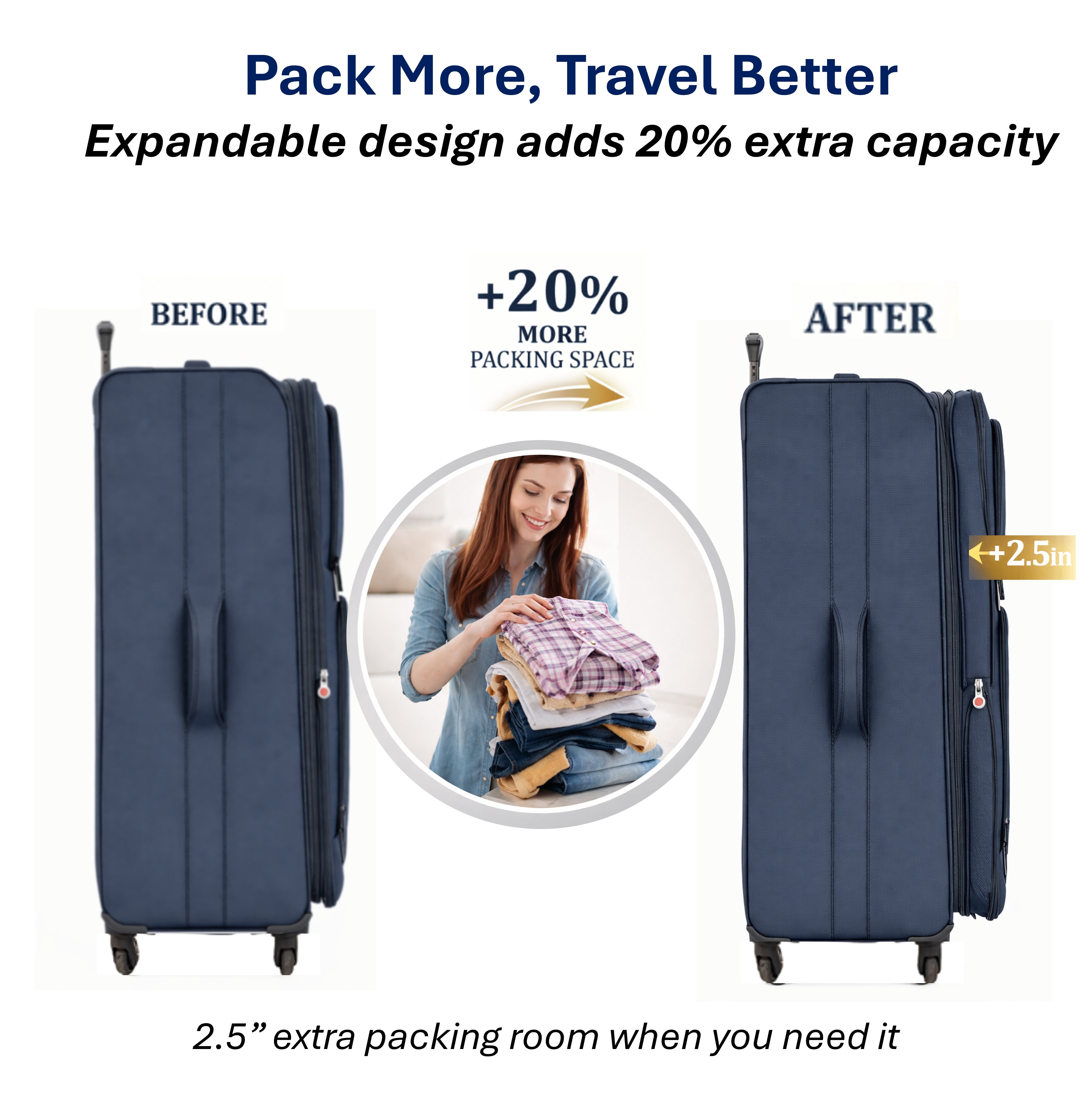 Jetstream Softside Large Checked Luggage, Lightweight Rolling Travel Suitcase with Spinner Wheels