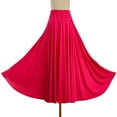 thumbnail image 3 of Zaldita Womens Long Full Circle Flamenco Skirt Solid Color Ruffle Ballroom Dance Performance Skirt Hot Pink L, 3 of 6