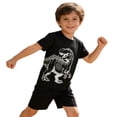 thumbnail image 5 of AWZXDE Summer Boys Beach Lightweight Mesh Tee And Shorts Set Playwear For 4-12 Years Outdoor Casual Kids Ensemble Black，7-8 Years, 5 of 8