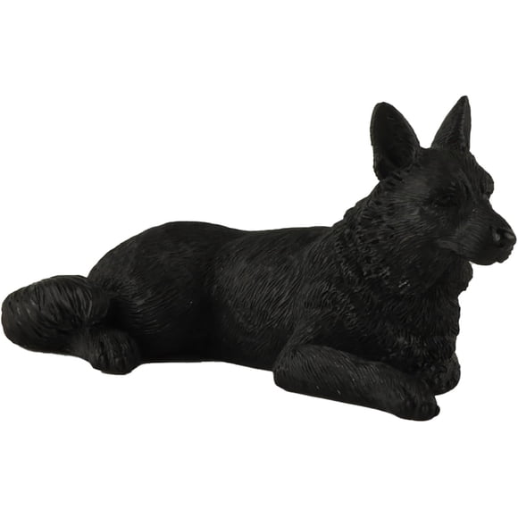 JFSM INC. Mini Figurine de Berger Allemand Noir – Bas de Noël 4” – Statue de Chien en Résine Peinte à la Main pour les Amoureux des Chiens et les Fans de Berger Allemand