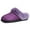 Purple, variant on HomeTop Women's Comfy Clog Slippers Soft Warm Non-slip Indoor House Shoes with Fuzzy Collar Ash Gray, 9-10 US