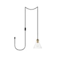 thumbnail image 1 of Living District LDPG2244BR Destry 1 Light Brass Plug-In Pendant with Clear Glass, 1 of 2