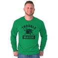 thumbnail image 5 of Trouble Maker Angry Wolf Gym Workout Long Sleeve TShirt Men Women Brisco Brands 2X, 5 of 6