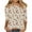 Brown, variant on MaFYtyTPR 3/4 Sleeve Tops for Women Plus Size Fashion Printed T-shirt 3/4 Sleeves Round Neck Leisure Loose Comfy Tops