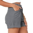 thumbnail image 4 of Women Shorts Summer Casual High Waist Solid Corduroy Loose Solid Color Shorts Women, 4 of 6