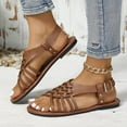 thumbnail image 3 of Gladiator Flat Sandals for Women 2025 Summer Roman Strappy Open Toe Dressy Slingback Sandals Beach Vacation, 3 of 8