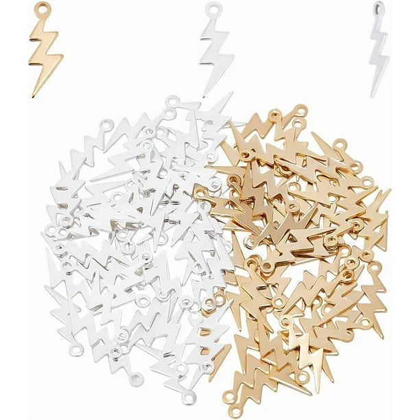 Dijes de relámpago, colgantes con forma de rayo y trueno para hacer collares, pulseras y joyas.