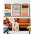 thumbnail image 2 of SHENIFY Boho Abstract Wall Art 16x24in3pcs Natural Framed Mid-Century Color Block Shape Illustrations Modern Minimalist Painting Decorative Artwork, 2 of 5