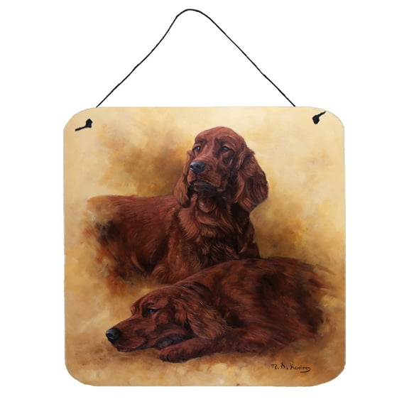 Red Irish Setters Portrait by Michael Herring Wall or Door Hanging Prints