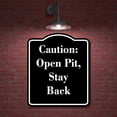 thumbnail image 2 of Caution Open Pit Stay Back BLACK Aluminum Composite Sign 20''x24'', 2 of 9