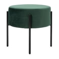 thumbnail image 2 of SAFAVIEH Lisbon Round Ottoman Malachite Green / Black, 2 of 9