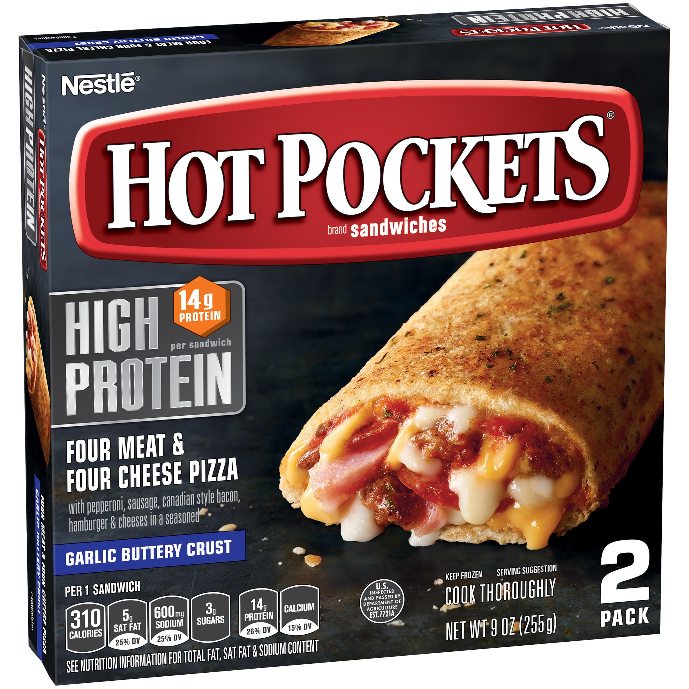 Hot Pockets Four Meat And Cheese Pizza Melt Frozen Sandwiches With No Artificial Flavors 14g Of Protein Pack 2 Hot Pockets Four Meat And Cheese Pizza Melt Frozen Sandwiches With No Artificial Flavors 14g Of Protein Pack 2