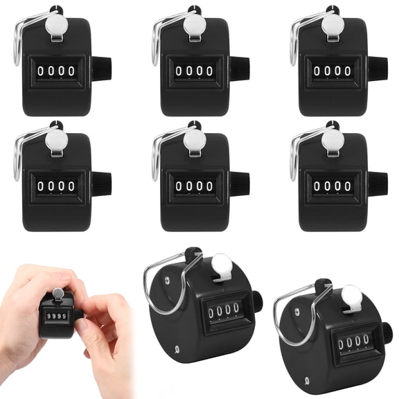 8Pcs Handheld Number Clicker Counter 4 Digit Portable Hand Mechanical Tally and Pitch Counter Resettable for School Fishing Golf Coaching