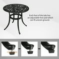 thumbnail image 6 of Hassch 23.6 Inches Round Patio Dining Table with Umbrella Hole, Antique Cast Aluminum Outdoor Bistro Table Outdoor Side Table for Backyard, Garden, Patio, Porch, Black, 6 of 10