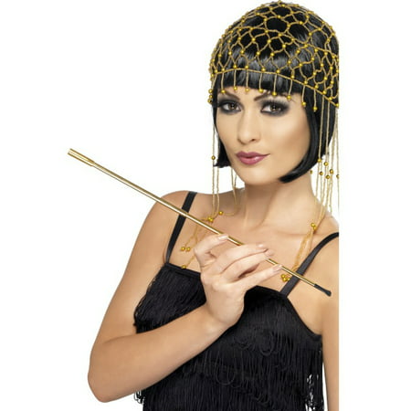 Roaring 20s Flapper Girl Gold Plated Extendable Cigarette Holder Accessory