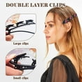 thumbnail image 2 of 4PCS Satin Fabric Hair Bands, Sparkling Crystal Stone Braided Hair Clips, Braided Hair Clips with 3 Small Clips, Crystal Braided Clips with Rhinestones, Rhinestone Hair Clips for Women Girls, 2 of 5