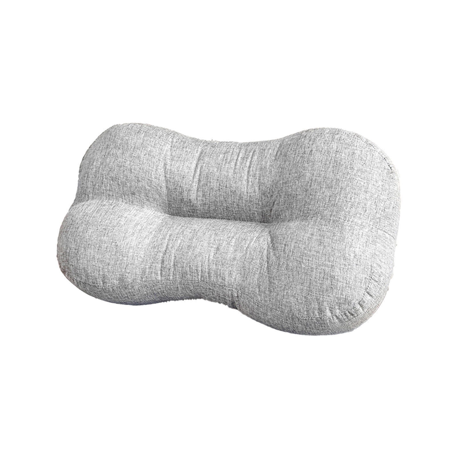 LHNFT Ergonomic Butterfly-Shaped Neck Pillow, Contoured Cervical Support Pillow for Neck Pain Relief, Soft Linen-Feel Pillow for All Sleeping Positions