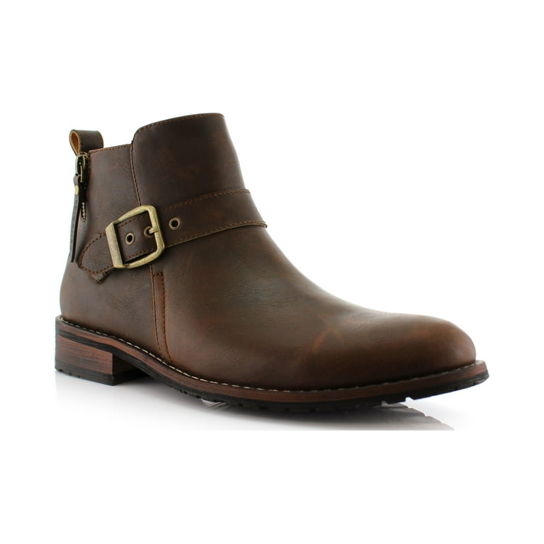 Ferro Aldo Dalton MFA606322 Brown Color Men's Ankle Boots With Zip Up Boot Design and Classic Buckle Detailing Boots For or Casual Wear - Walmart.com
