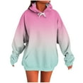 thumbnail image 2 of AGWOLF Cradient Hoodies for Women School Oversized Long SLeeve Sweatshirts Preppy Hooded Pullover, 2 of 5