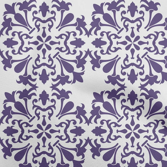 oneOone Georgette Viscose Violet Fabric Asian Mosaic Craft Projects Decor Fabric Printed By The Yard 42 Inch Wide