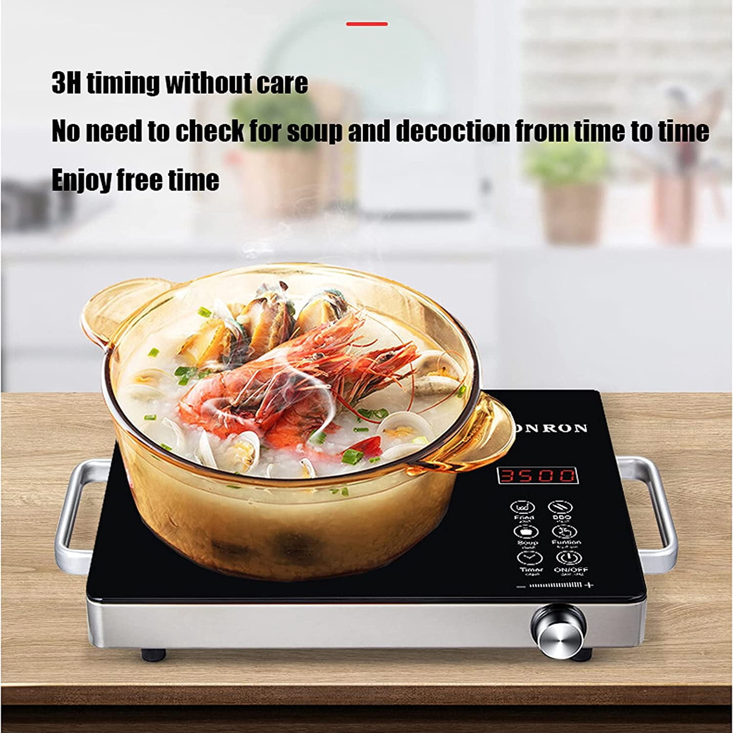 Wobythan Portable Induction Cooktop, 3500W Hot Pot Countertop Burner, Electric Stove Range Cooktop Touch Sensor Control with Rotary Switch
