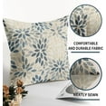 thumbnail image 4 of Navy Blue Beige Dahlia Pillow Covers 18x18 Set of 2 Rustic Geometric Flower Outdoor Cream Decorative Throw Pillows Summer Floral Farmhouse Pillowcases Linen Cushion Case Decor for Home Sofa Couch Bed, 4 of 7