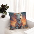thumbnail image 6 of Honeii Starry Sky Cute Horse Print Throw Pillow, Square Decorative Pillow Forms Soft Fluffy Plump Pillow Decorative Pillow Inserts,Couch Pillows-22"x22", 6 of 7