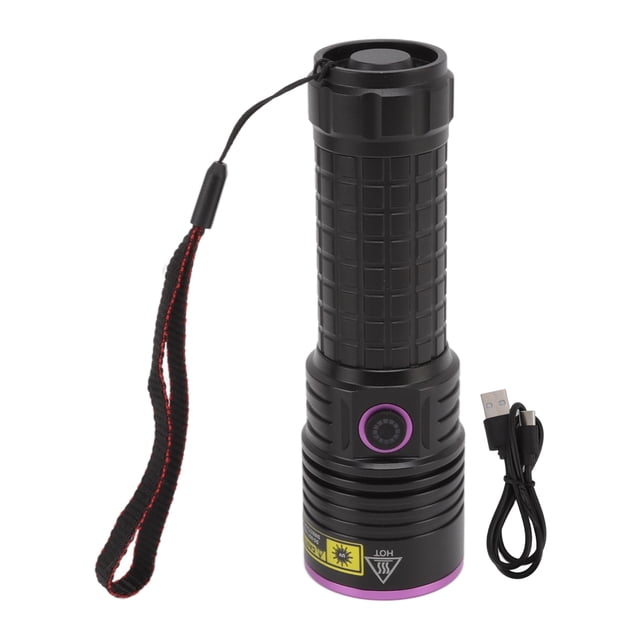 Linterna ultravioleta Y48 de 365 nm, recargable, de luz negra, para curar resina, verificar moneda y buscar orina de mascotas.