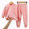thumbnail image 4 of HFHAPW Girl Boys Toddler Snug Fit 2 Piece Pajamas Set Long Sleeve Top Pants Pjs Baby Cute Graphic Loungewear Fall Winter Sleepwear, 4 of 4