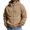 Khaki, variant on Waffle Hoodies for Men Full Zip Sweatshirt Long Sleeve Hooded Cardigan with Pocket Loose Fit Drawstring Athletic Jackets for Men