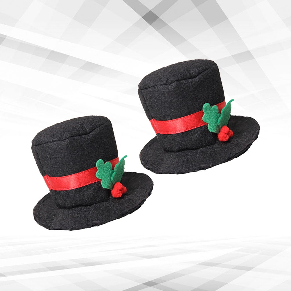 WEAVILUX 2Pcs Soft Black Pet Cap for Dogs Perfect for Christmas Birthdays and Cosplay Events