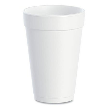 Dart 16J165 Foam Drink Cups, 16 oz, White, 500/Carton, CA & WA Restricted